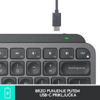 Tipkovnica LOGITECH MX Keys mini, bežična, BT, siva