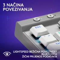 Tipkovnica LOGITECH Gaming G515 Lightspeed TKL, Tactile switch, RGB, mehanička, bežična, US Layout, USB, bijela