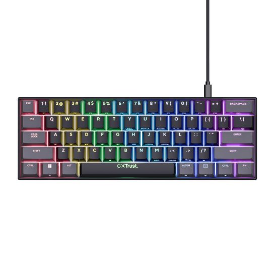 Tipkovnica TRUST GXT 867 Acira, Gaming, TKL, mehanička, USB, US layout, crna