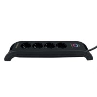 Prenaponska zaštita COMMEL, 4 utičnice, 2xUSB-A, 2m, crna