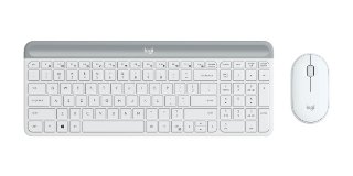 Tipkovnica + miš LOGITECH MK470 Slim Wireless, bežična, bijela