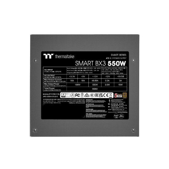 Napajanje 550W, THERMALTAKE Smart BX3 Bronze 550W, ATX 3.1, 120mm vent., 80+ Bronze