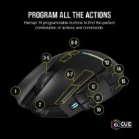 Miš CORSAIR Darkstar Wireless, RGB, optički, bežični, 26000dpi, crni