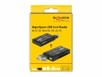 Čitač memorijskih kartica DELOCK USB 3.2 Gen1 SuperSpeed, CF, SD, MS, xD, M2, Micro SD