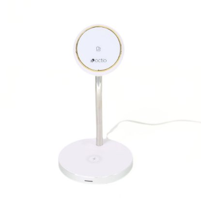 Kućni punjač OCTIO Volta Omnis, 4u1, 15W, za smartphone, AirPods, Apple Watch, svjetiljka, bežični, bijeli