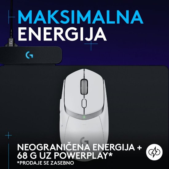 Miš LOGITECH G309 Lightspeed, optički, bežični, 25600dpi, bijeli