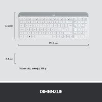 Tipkovnica + miš LOGITECH MK470 Slim Wireless, bežična, bijela