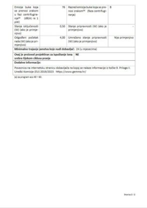 Perilica rublja MIDEA MF100W80B/W-HR, 8 kg, 1400 o/min, energetski razred D, bijela