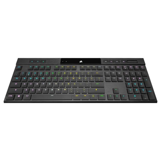 Tipkovnica CORSAIR K100 RGB AIR, mehanička, bežična, Cherry MX Ultra Low Profile Tactile, US Layout, USB, crna