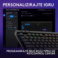 Tipkovnica LOGITECH Gaming G515 Lightspeed TKL, Tactile switch, RGB, mehanička, bežična, US Layout, USB, crna