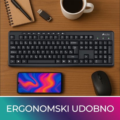 Tipkovnica OCTIO K100U, crna, USB