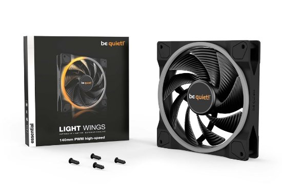 Ventilator BE QUIET Light Wings, PWM, RGB, 140mm, 2200 okr/min, crni