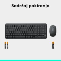 Tipkovnica + miš LOGITECH MK250 Compact Bluetooth Combo, bežična, crna