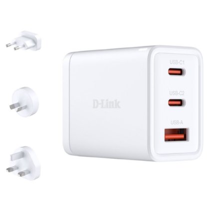 Kućni punjač D-LINK DCP-651, 65W, 2xUSB-C, 1xUSB-A, QC, PD, bijeli