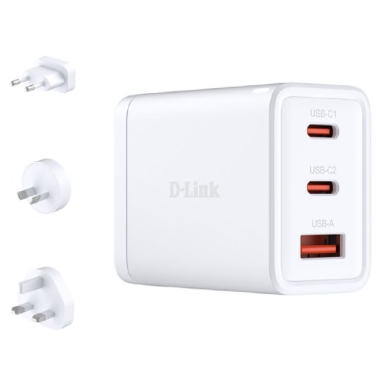 Kućni punjač D-LINK DCP-651, 65W, 2xUSB-C, 1xUSB-A, QC, PD, bijeli
