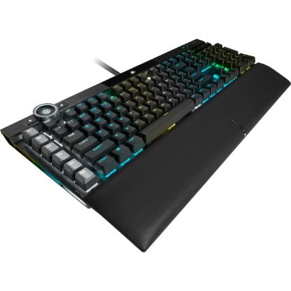 Tipkovnica CORSAIR K100 RGB, optičko-mehanička, Corsair OPX, US Layout, USB, crna