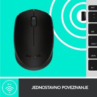 Miš LOGITECH B170, optički, 1000dpi, bežični, crni, USB