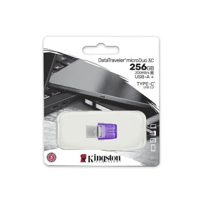 Memorija USB 3.2 FLASH DRIVE, 256GB, KINGSTON DataTraveler Micro Duo DTDUO3CG3/256GB, ljubičasti