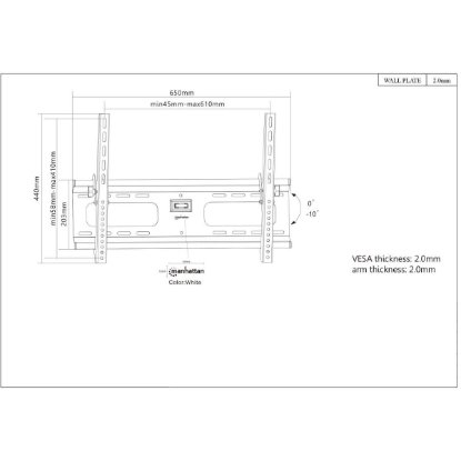 Nosač zidni za TV MANHATTAN 424752, 37"- 70", 75kg, nagibni