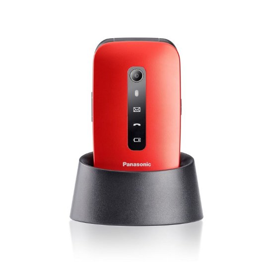 Klasični mobitel PANASONIC KX-TU550EXR, flip, preklopni, crveni