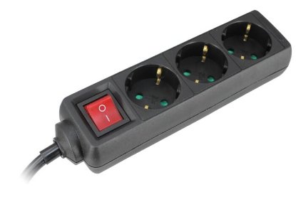 Naponska letva COMMEL, 3 utičnice, 3m, crna