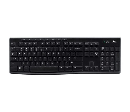 Tipkovnica LOGITECH K270, bežična, crna, Unifying receiver USB