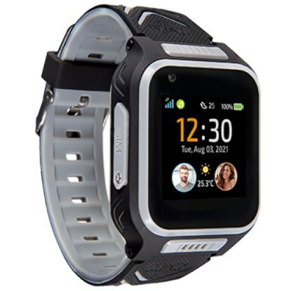 Dječji pametni sat MYKI 4, 4G video pozivi, praćenje lokacije, vodootporan, crno-sivi