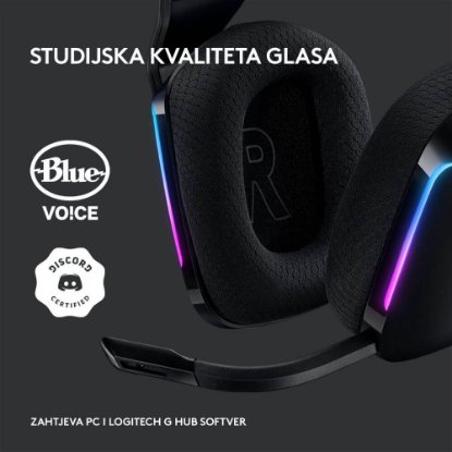 Slušalice LOGITECH Gaming G733 Lightspeed, RGB, bežične, crne