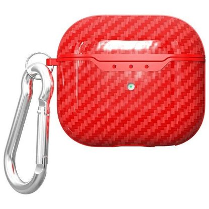 Futrola za slušalice BELINE AirPods Carbon Cover, za APPLE Airpods 4, crvena