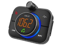 FM transmiter AKAI FMT-95BT Pro, USB-C punjač, BT, HandF, microSD, 12-24V, crni
