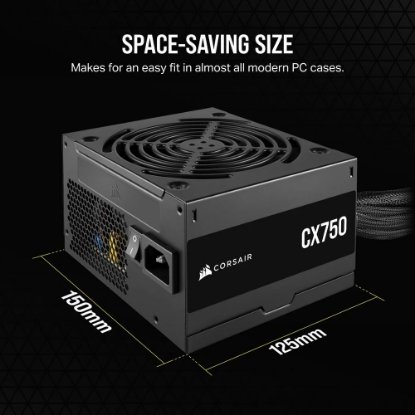Napajanje 750W, CORSAIR CX750, CP-9020279-EU, 120mm vent., 80+ Bronze
