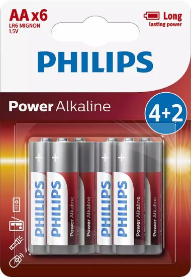 Baterija PHILIPS LR6P6BP/10, tip AA, 6kom