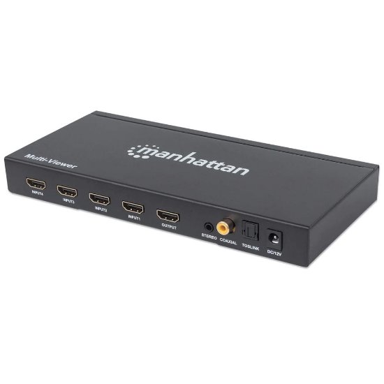 Razdjelnik MANHATTAN, 4x HDMI in, 1 HDMI out, strujni