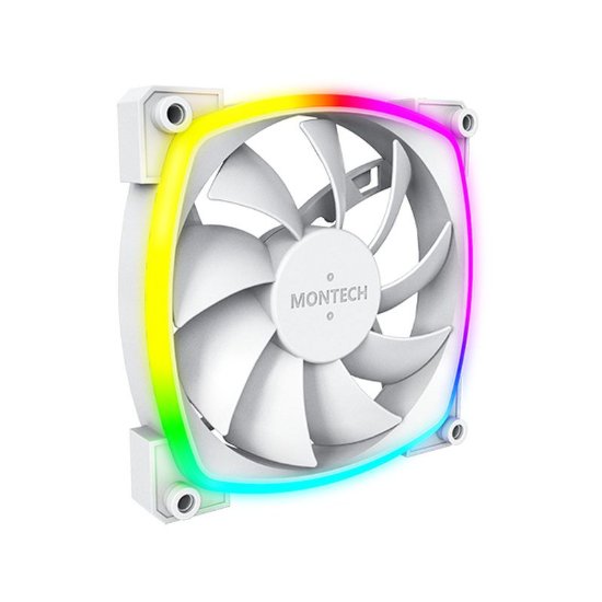 Ventilator MONTECH AX120 PWM, 120mm, 1600 okr/min, RGB, bijeli