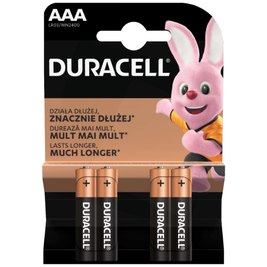 Baterija DURACELL Basic Alkaline AAA, LR03/MN2400, 4 komada