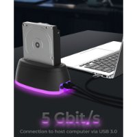 Docking station ICY BOX IB-1124L-C3, USB-A/C 3.0, 2.5"/3.5" HDD, RGB