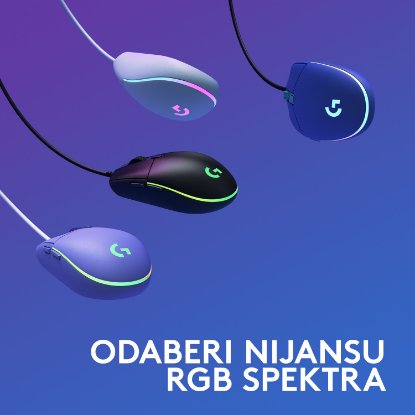 Miš LOGITECH Gaming G102 Lightsync, optički, 8000dpi, lilac, USB