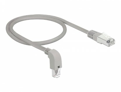 Kabel DELOCK Cat.6 RJ45, S/FTP, kutni/ravni, 0,5m, sivi