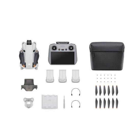 Dron DJI Mini 4 Pro Fly More Combo, 4K kamera, 3-axis gimbal, vrijeme leta do 34 min, DJI RC 2 daljinski upravljač, bijeli