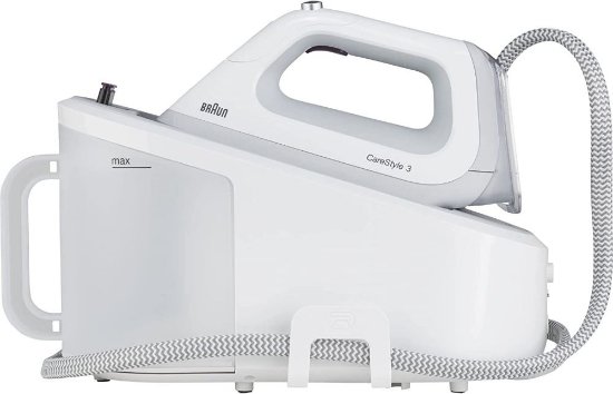 Parna postaja BRAUN IS3044WH, 2400W, 6 bara, 340 g/min, 2 l, bijelo-siva