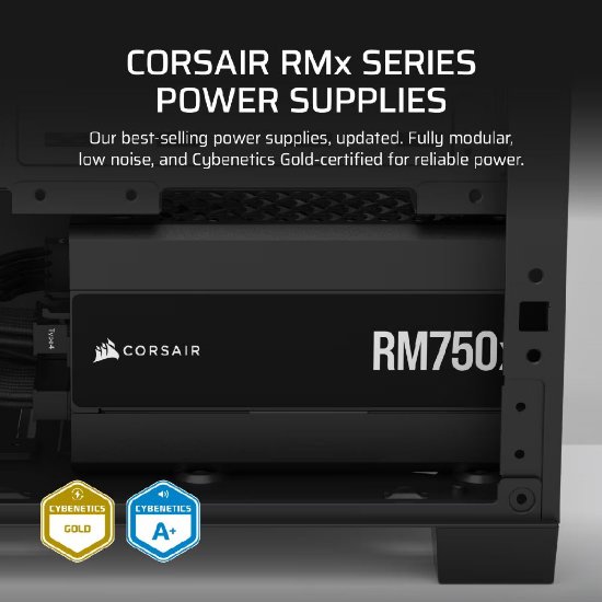 Napajanje 750W, CORSAIR RM750x, CP-9020285-EU, ATX 3.1, 135mm vent., 80+ Gold, modularno