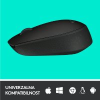 Miš LOGITECH B170, optički, 1000dpi, bežični, crni, USB