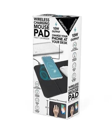 Podloga za miš SATZUMA WCMP-100, bežično punjenje, crna