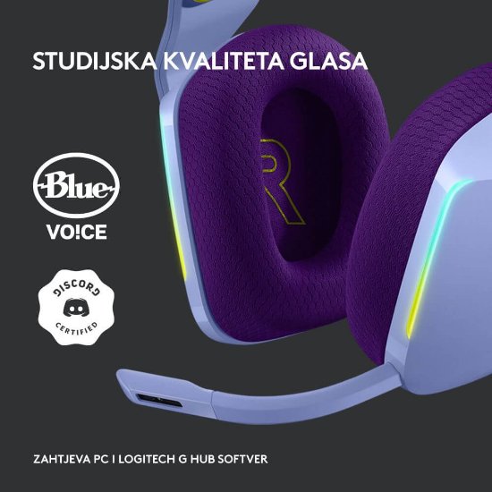Slušalice LOGITECH Gaming G733 Lightspeed, RGB, bežične, lilac