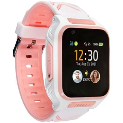 Dječji pametni sat MYKI 4, 4G video pozivi, praćenje lokacije, vodootporan, bijelo-rozi