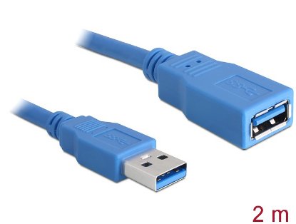 Kabel DELOCK, USB 3.0, USB-A (M) na USB-A (Ž), produžni, 2m