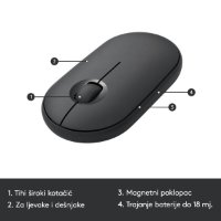 Tipkovnica + miš LOGITECH MK470 Slim Wireless, bežična, crna