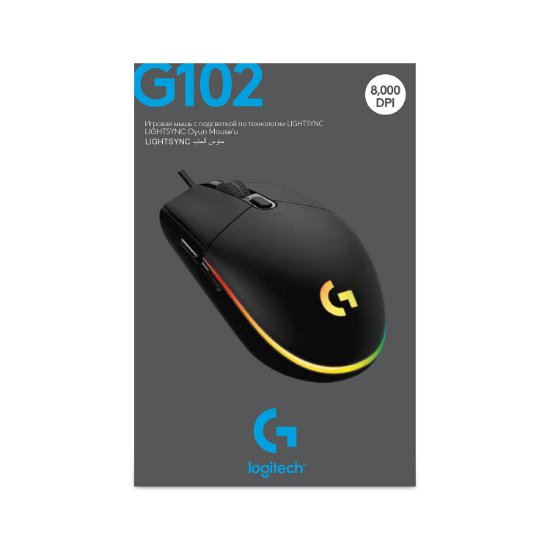 Miš LOGITECH Gaming G102 Lightsync, optički, 8000dpi, crni, USB