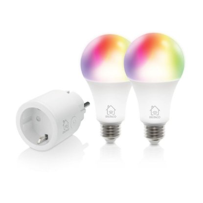 Pametni set DELTACO Starter Kit 1, 2x žarulja, 1x utičnica