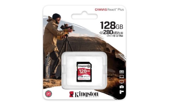 Memorijska kartica KINGSTON MC Canvas React Plus SDR/128GB, SDXC 128GB, Class 10, UHS-II, U3, V60